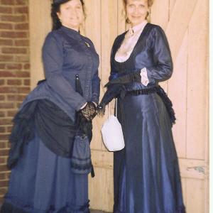 with Saundra Wellington on the set of The True Story of Hidalgo working title The Legend of Frank T Hopkins  filmed on the Disney Ranch in Santa Clarita California 2003