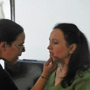 in Shannon Mansions makeup chair on the set of Crossed Lines  Hollywood 2011