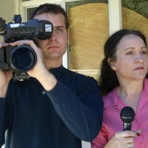 as TV reporter in Abe and Bruno - filmed on the Paramount Ranch in Woodland Hills, California 2005