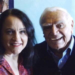 with Oscar winner Ernest Borgnine on his 92nd birthday; in Hollywood 2009