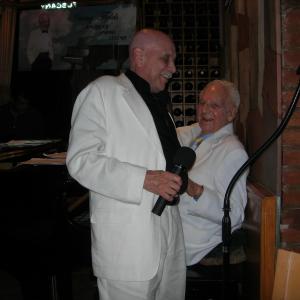 WITH AGELESS PIANIST/COMPOSER IRVING FIELDS AT HIS 95th. BIRTHDAY. 8/4/10