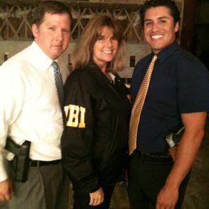 On the set of The Good Guys with Pablo Contreras and Marc Isaacs