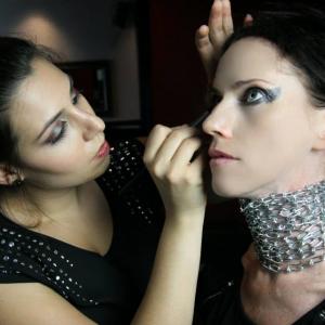 Rosemarie Griffin, Actor. And, Nicholetta Bendo, Make-Up Artist on set with MENTAMORPHOSIS, August, 2013. Directed by Rany Naser