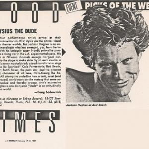 LA Weekly PICKS OF THE WEEK February 1218 Appearing  Bebop Records February 18 1988