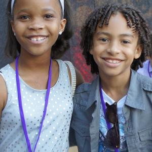 Jaden Betts with Quvenzhane Wallis from Annie at the My Lil Pony Equestria Girls Premiere
