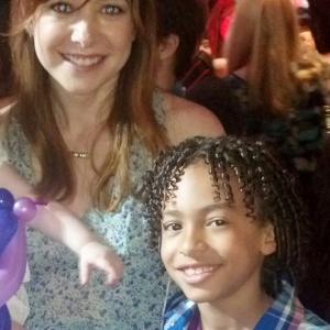 Jaden Betts with Alyson Hannigan at the 2013 Sweet Suite charity event for Juvenile Arthritis