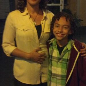 Jaden with on set mom the lovely Tammy Townsend on The Client List!