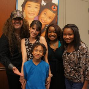 Jaden with some of the cast from Disney Jrs DOC MCSTUFFINS LR Emmy nominated Jess Harnell Chilly Lara Jill Miller Lambie Jaden Betts Donny Kimberly Brooks Mom and Kiara Muhammad as Doc McStuffins