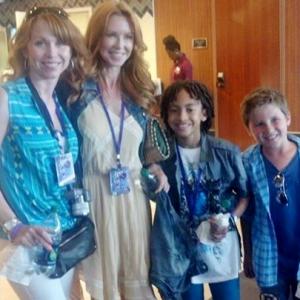 Jaden Betts with mom Challen Cates and Tyler Champagne at the My Little Pony Equestria Girls premiere