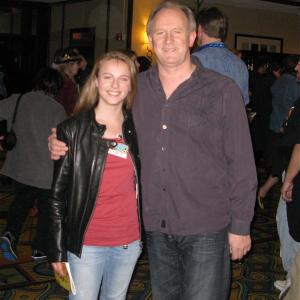 Emma with Peter Davison, the 5th Doctor, at Gallifrey One's Dr. Who Convention