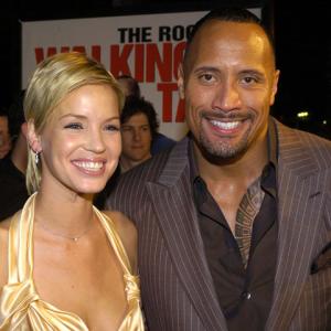 Ashley Scott and Dwayne The Rock Johnson during Walking Tall World Premiere  Red Carpet at Graumans Chinese Theatre in Hollywood California United States