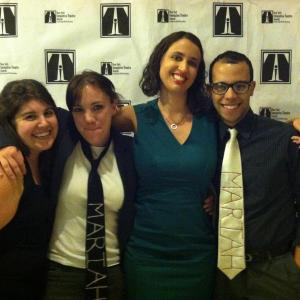 2013 New York Independent Theatre Awards, with writer and Youngblood Award winner Mariah MacCarthy, actor Jordan Tierney and director Leta Trembley.