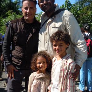 On location for The Truth in the Dominican Republic December 2011 Andy Garcia  Forest Whitaker with Drew Davis and Millie Davis