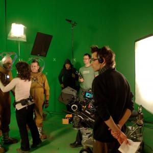 Martin Villeneuve on the set of his sci-fi film 