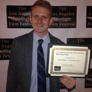 Winner of Best Short Film for My Brothers Keeper at The Los Angeles Spotlight Film Festival