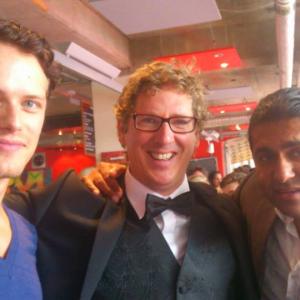 At the premiere of Emulsion with director Suki Singh and fellow actor Sam Heughan