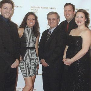 At the CMM Film Festival. Standing from left to right are VFX artist Ben Crane, Actress Jenna Hoskins, Director Tom Dallis, AD/Actor Russell Williams and Casting Director/Actress Annie Williams.