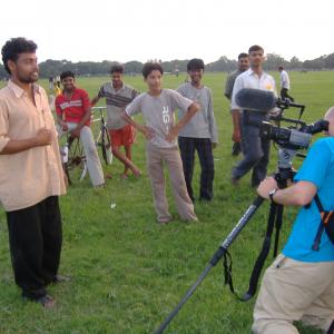 On location in Calcutta, India. Shooting for the documentary I MET WITH AN ACCIDENT