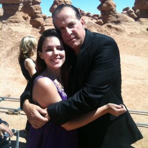Peter Stormare and Rachel Lara on location for the filming of 