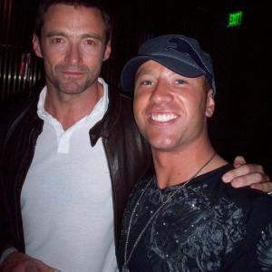 Matt and Hugh Jackman at wrap party for Real Steel