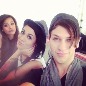 Vanessa Giselle and friends on the set of 90210