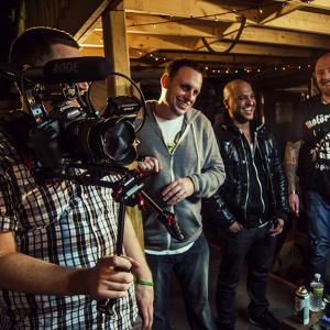 Director Ian McFarland (far right) on set of the CZARFACE music video shoot
