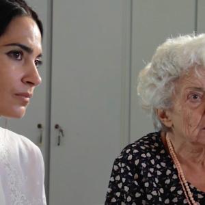 Raffaela as Antonia in scene alongside Adriana Innocenti in Labbra Mute Italian film