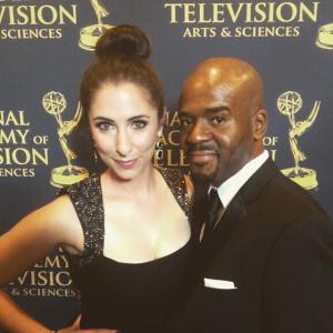 2015 Emmys - Rachel Lewis (nominee) for Outstanding Writing for a Children's Series - Odd Squad - PBS with actor, Larry Bates