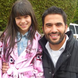 Eliza and Ignacio Serricchio her on set dad from Witches of East End