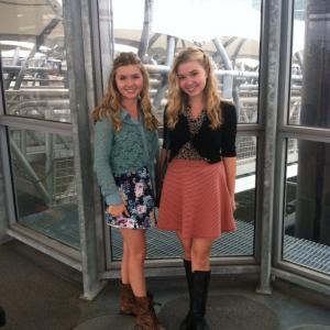 Cailin Loesch right and sister Hannah Loesch at Kids Fashion Week NYC
