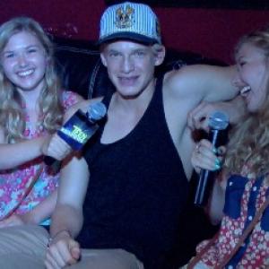 Cailin Loesch right and sister Hannah Loesch with Cody Simpson