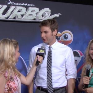 Cailin Loesch (right) and sister Hannah Loesch with Will Power at the NYC premiere of Turbo
