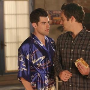 Still of Max Greenfield and Jake Johnson in New Girl (2011)
