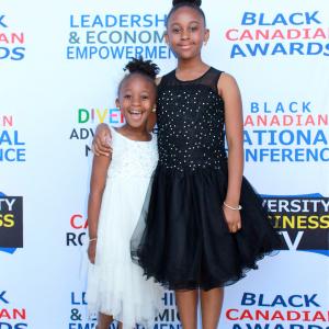 Allison and her sister Ava at the 2015 Black Canadian Awards in Toronto Canada