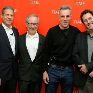 Steven Spielberg Daniel DayLewis Tony Kushner and Richard Stengel at event of Linkolnas 2012