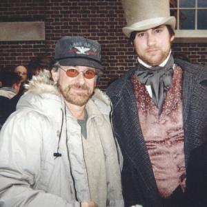 Eric Bruno Borgman and Steven Spielberg on the set of Amistad