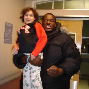 On the set of Mercy with Quinton Aaron