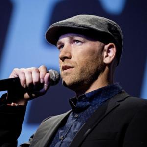Director Paul Marchand speaks at the premiere of JACO at The Theater at The Ace Hotel on November 22 2015 in Los Angeles California