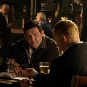 Still of Nick Frost and Simon Pegg in Hot Fuzz 2007