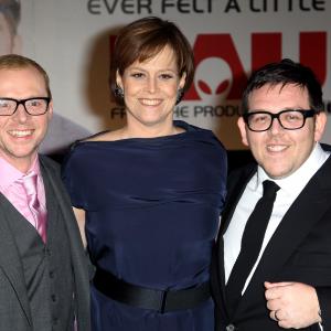 Sigourney Weaver Nick Frost and Simon Pegg at event of Polas 2011