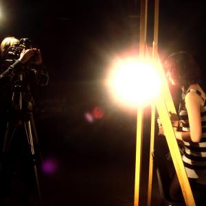 Kaylee Bird and Georgia Grow shooting experimental NYU short film
