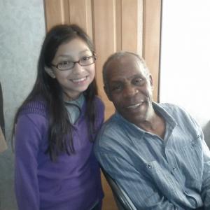 Danny Glover and Jade Nickol on the set of 