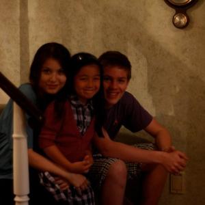 With Connor Jessup and Lola Tash on the set of I Love You (Short)