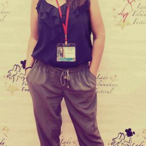 Awardwinning Director And Actor Nicole Kian Sadighi on the red carpet at the Lady Filmmakers Film Festival where I Am Neda was the official selection and winner of the Jury Award