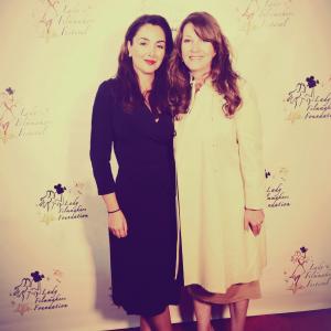 Award-winning Writer, Director And Actor Nicole Kian Sadighi with co-star Mary Apick on the red carpet at the Lady Filmmakers Film Festival where 'I Am Neda' was the official selection and winner of the Jury Award