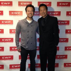 Joseph Daugherty and Artistic Director Timothy Dang Opening night of Christmas in Hanoi at East West Players Los Angeles CA