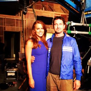 Photo with Gerard Butler on the set of Olympus Has fallen