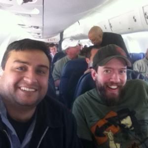 Director  1st AC  Ben BacharachWhite with DP  1st AD Tony Deemer flying to locations