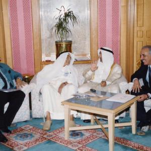 With the ART media mogul Sheikh Saleh Kamel and IIG chaiman Sheikh Salman Al Sabah and former Undersecretay of Kuwaits MOI M Sanousi sharing ideas on investing in the media in 2001