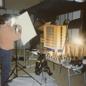 DP Michael Miles lighting the miniature set for a Hardee's commercial in 1993